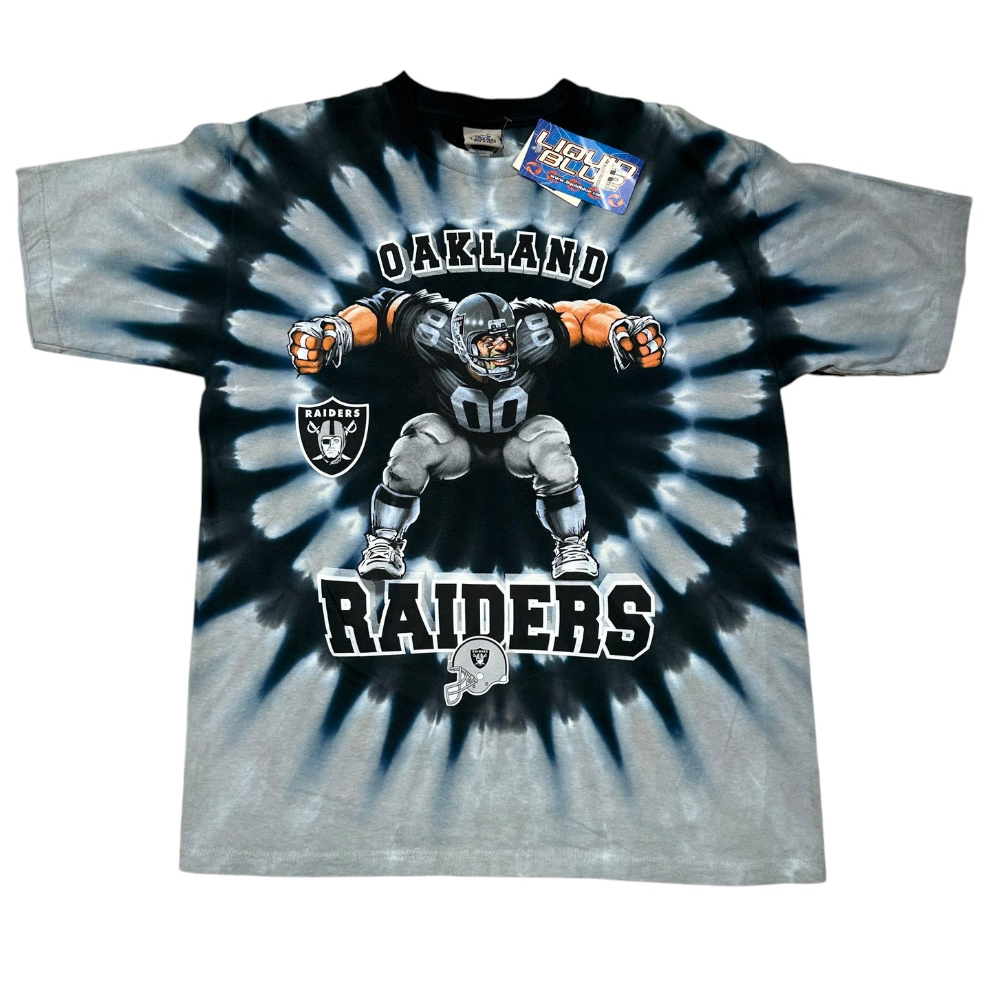 New Old Stock Oakland Raiders Liquid Blue T-Shirt, size Large
