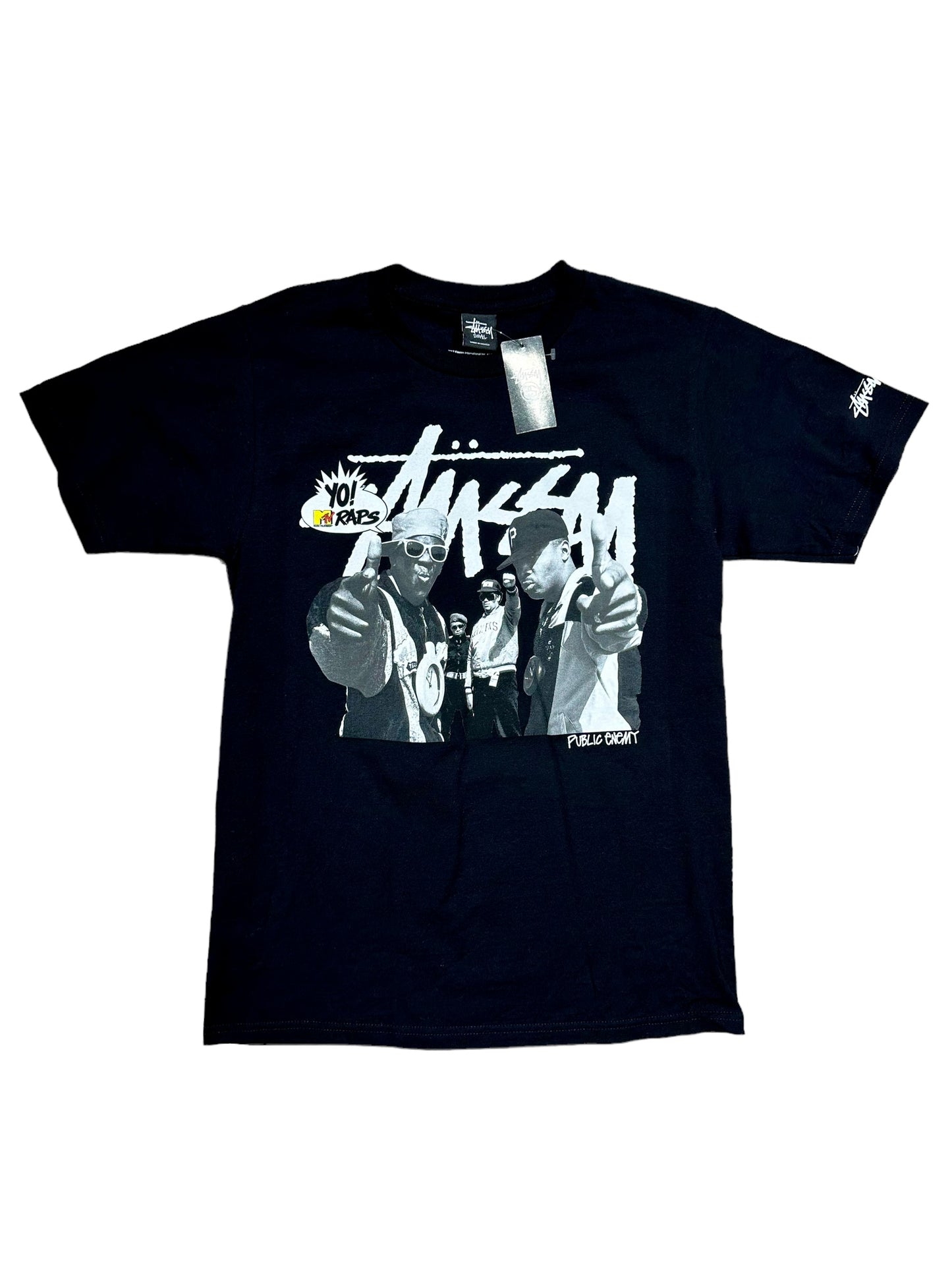 Stussy MTV Yo Raps Public Enemy T-Shirt Black